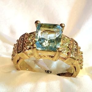 Large emerald cut aquamarine.